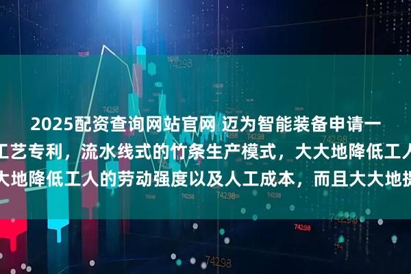2025配资查询网站官网 迈为智能装备申请一种竹条生产线以及生产工艺专利，流水线式的竹条生产模式，大大地降低工人的劳动强度以及人工成本，而且大大地提高了生产效率