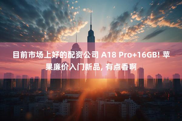 目前市场上好的配资公司 A18 Pro+16GB! 苹果廉价入门新品, 有点香啊